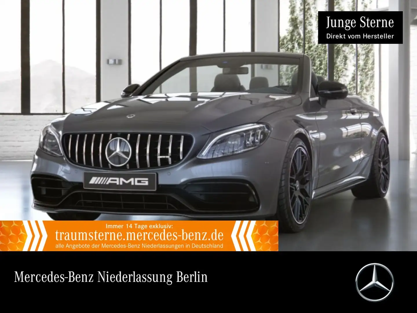 Mercedes-Benz C 63 AMG C 63 S Cabrio NIGHT+DRIVERS+360+MULTIBEAM+SPUR+9G Серый - 1