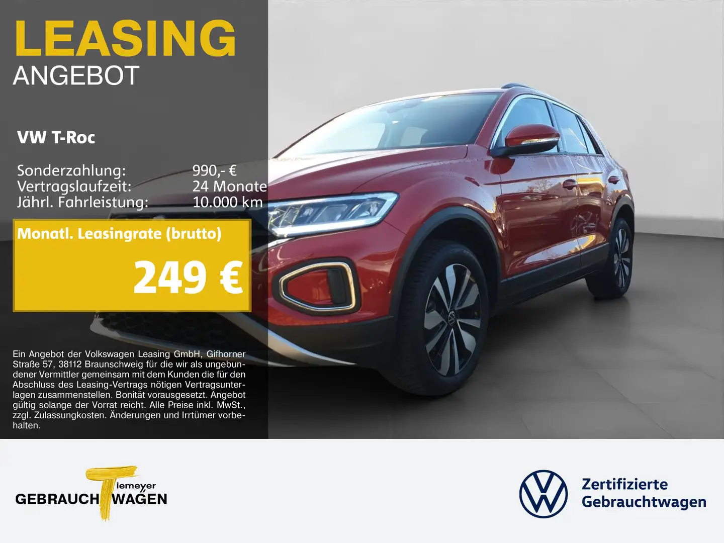 Volkswagen T-Roc 1.5 TSI DSG MOVE LM17 NAVI KAMERA Rot - 1