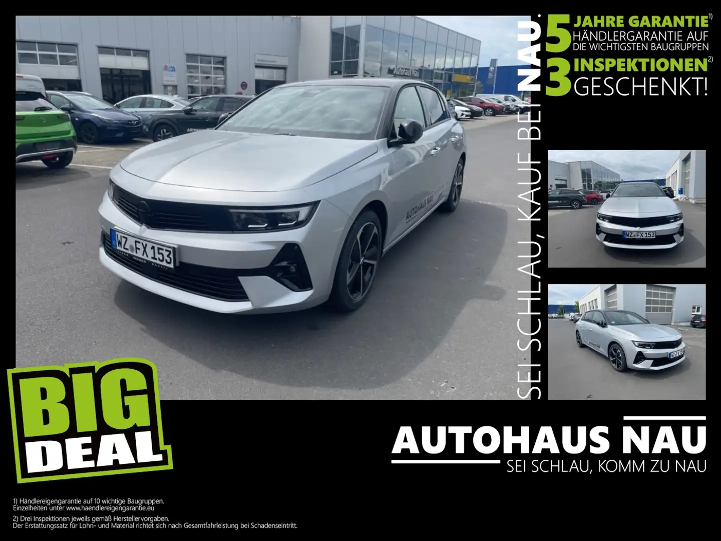 Opel Astra 5-Türer GS 1,2 Turbo inkl. Inspektionspaket BigDea Silber - 1
