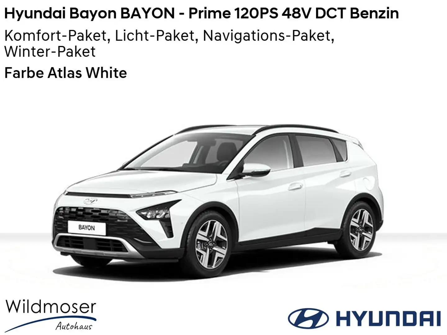 Hyundai BAYON ❤️ BAYON - Prime 120PS 48V DCT Benzin ⏱ 5 Monate L Weiß - 1