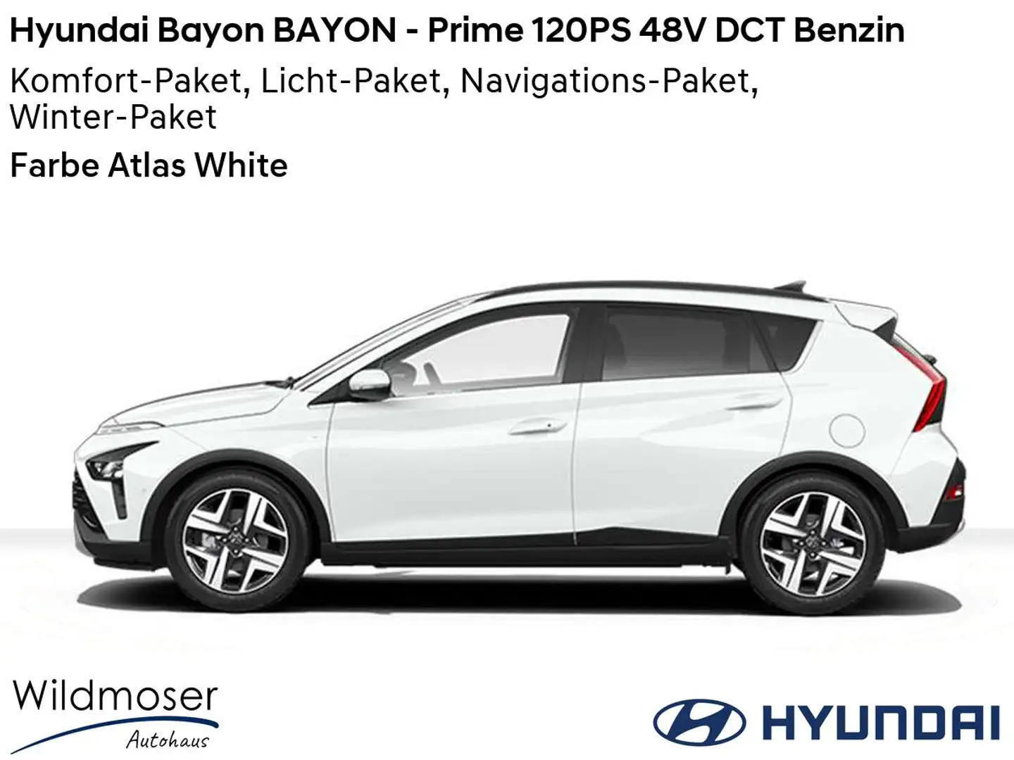 Hyundai BAYON ❤️ BAYON - Prime 120PS 48V DCT Benzin ⏱ 5 Monate L Weiß - 2