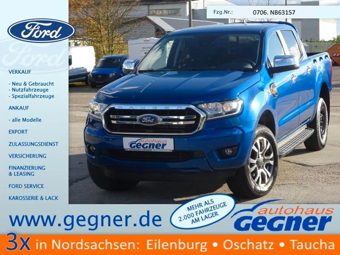 Ford Ranger DK 170PS Autm. XLT 4x4 AHK Klima Navi Blau - 1