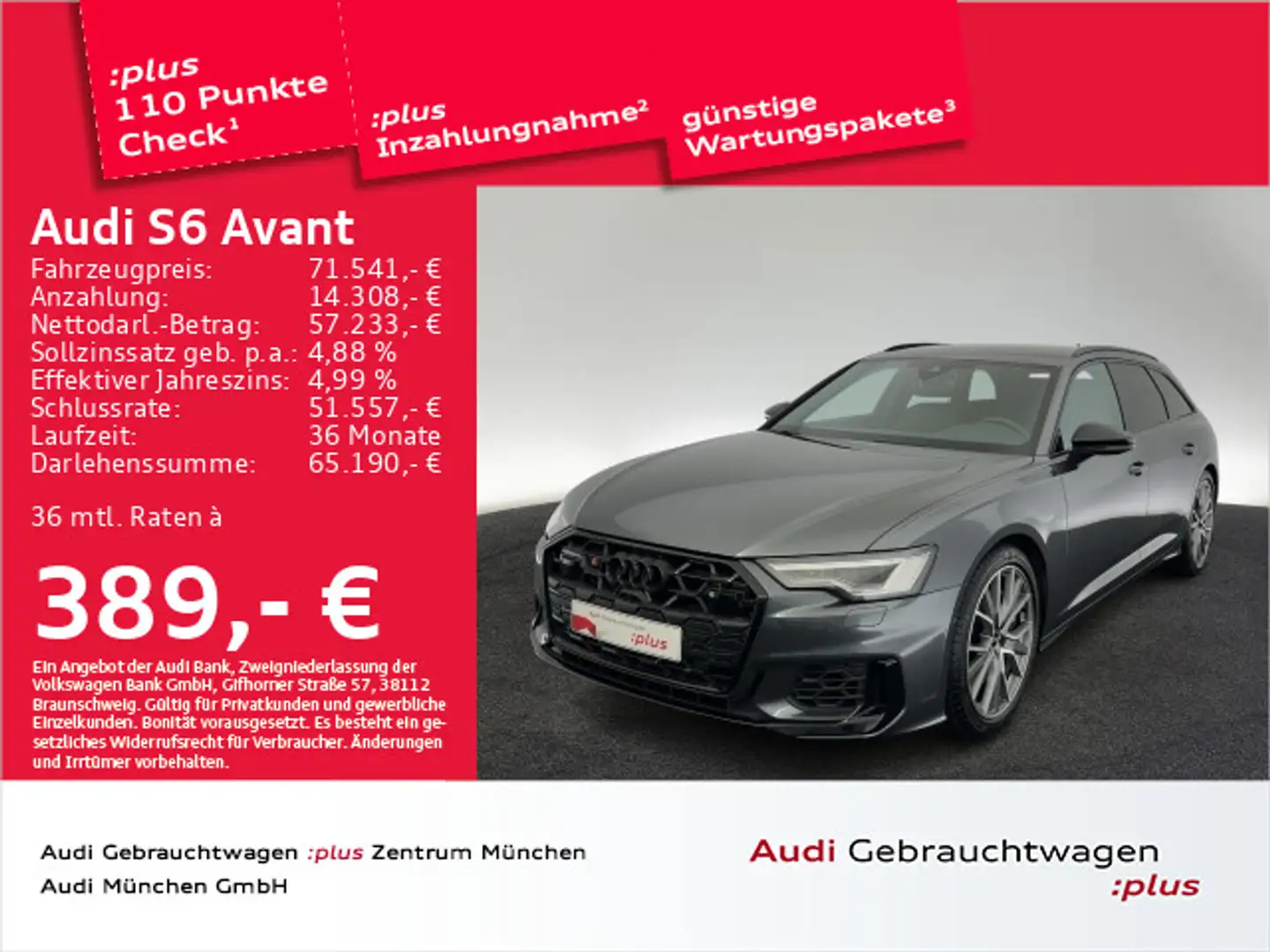 Audi S6 TDI tiptr. AHK/B&O/Kameras/Massage Grau - 1