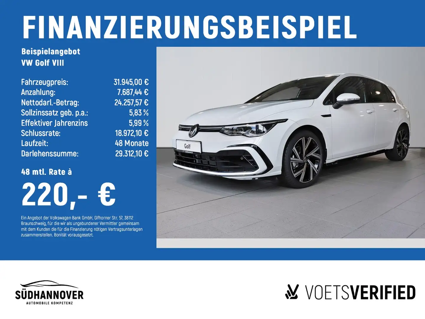 Volkswagen Golf VIII R-Line 1.5 eTSI DSG AHK+NAVI+LED+SHZ Blanco - 2
