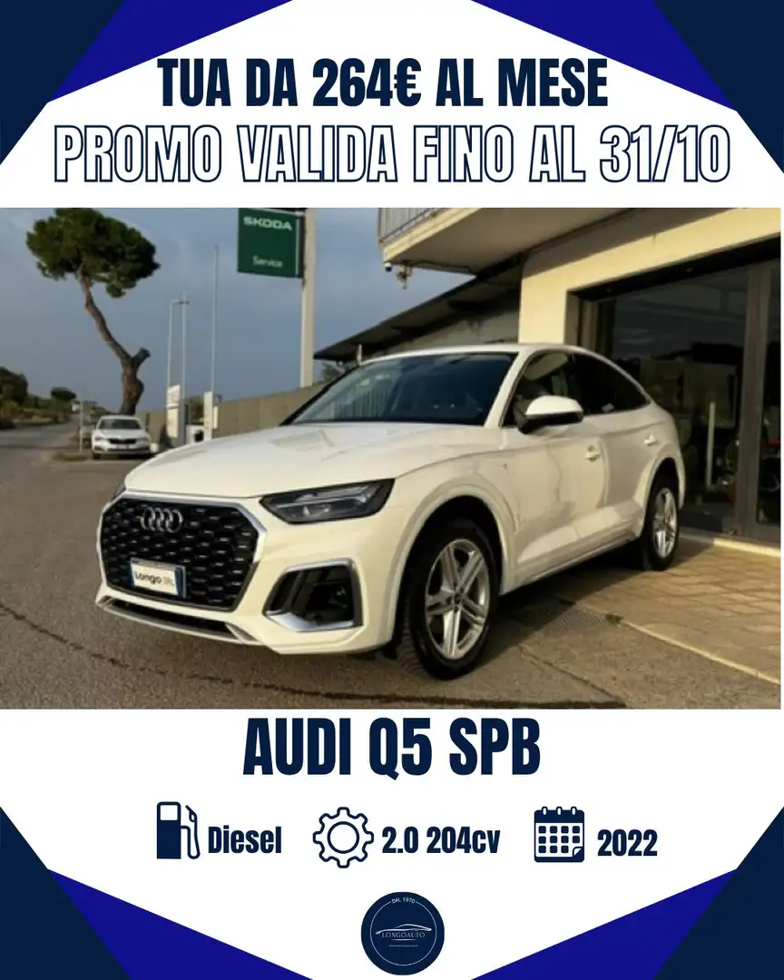 Audi Q5 Sportback TDI quattro mhev S tronic S line Blanc - 1