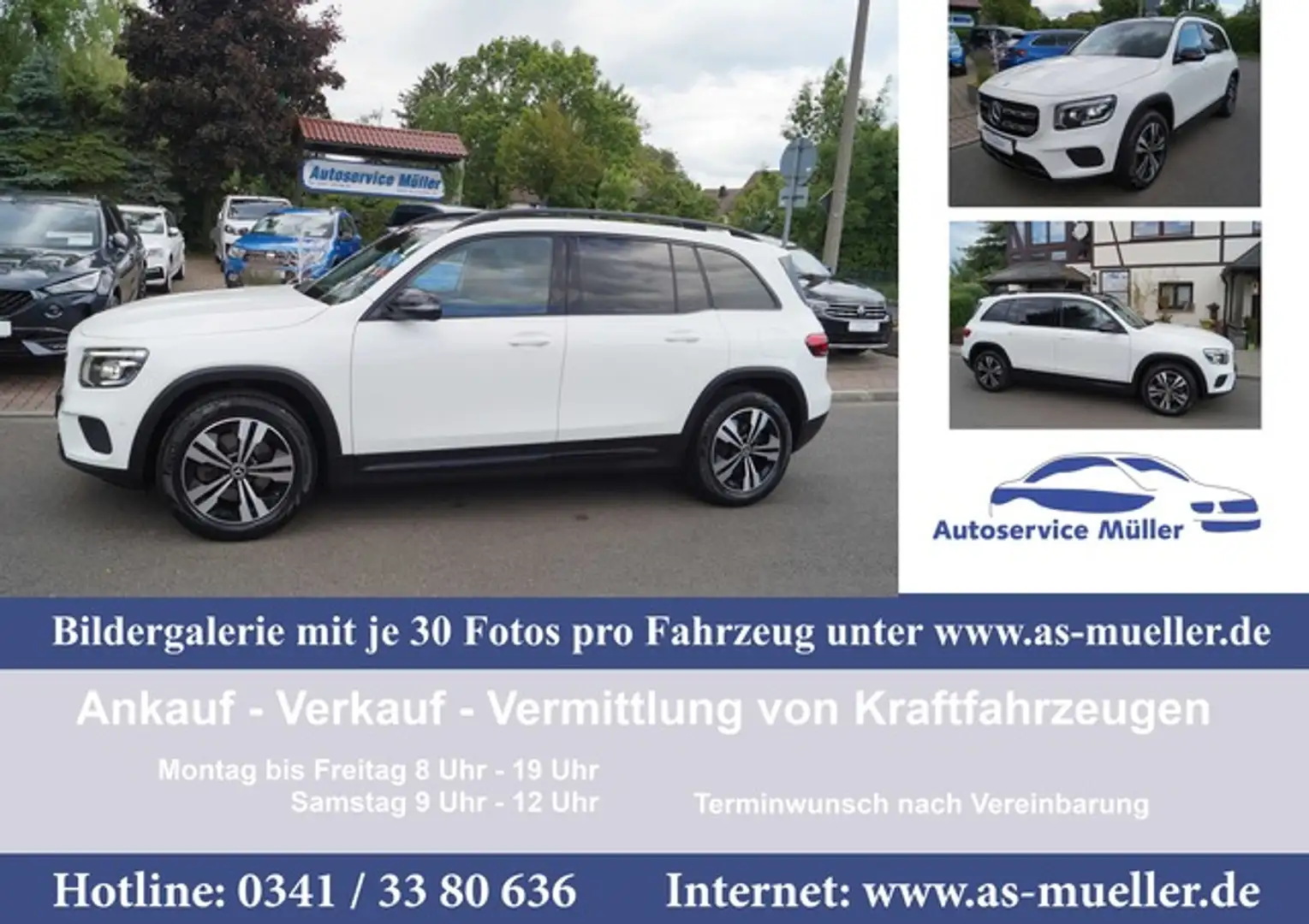 Mercedes-Benz GLB 250 4Matic LED-CarPlay-P.Dach-Spur-.36830km Weiß - 1
