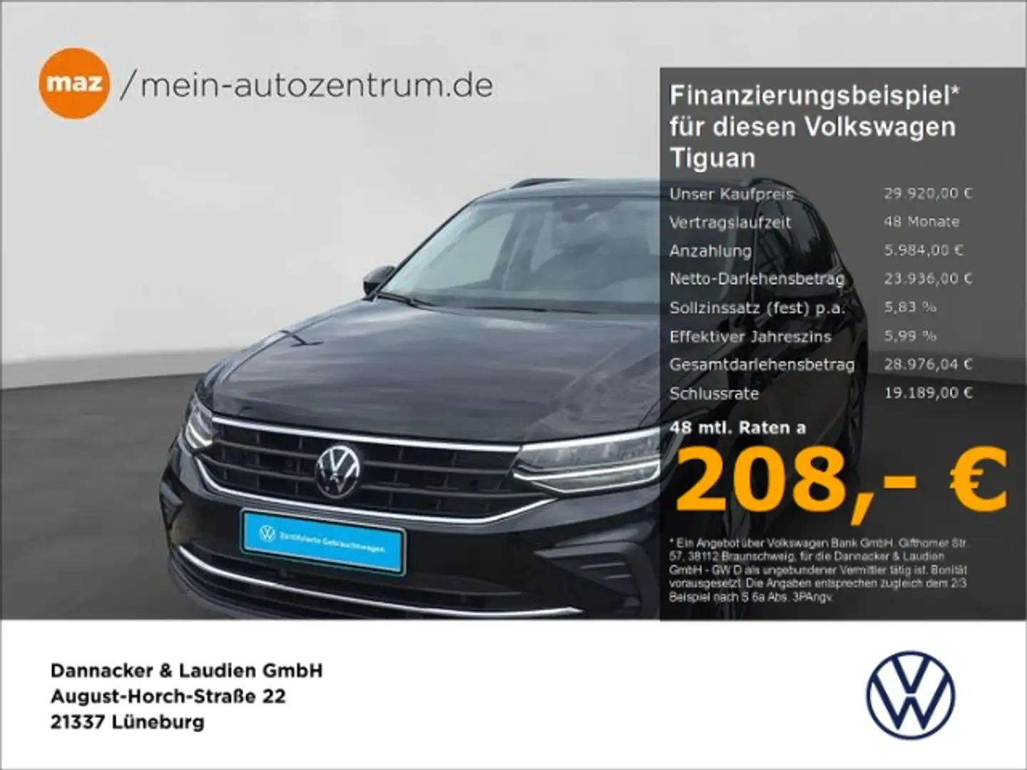 Volkswagen Tiguan 1.5 TSI Move Alu LED AHK Digit.Cockpit Si Negro - 1