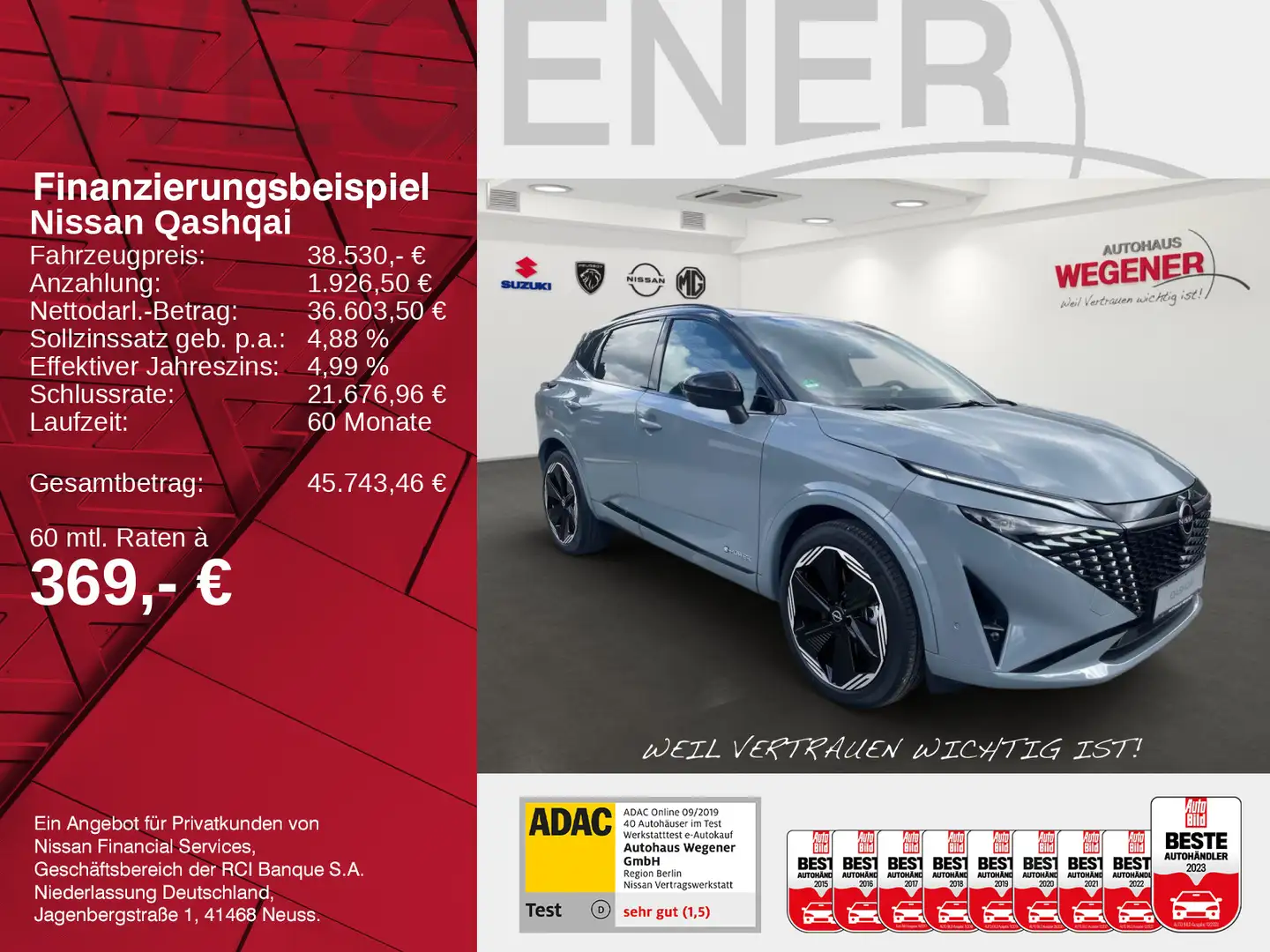 Nissan Qashqai QASHQAI N-DESIGN 1.5 VC-T e-POWER NAVI WNTER 360 Grau - 2