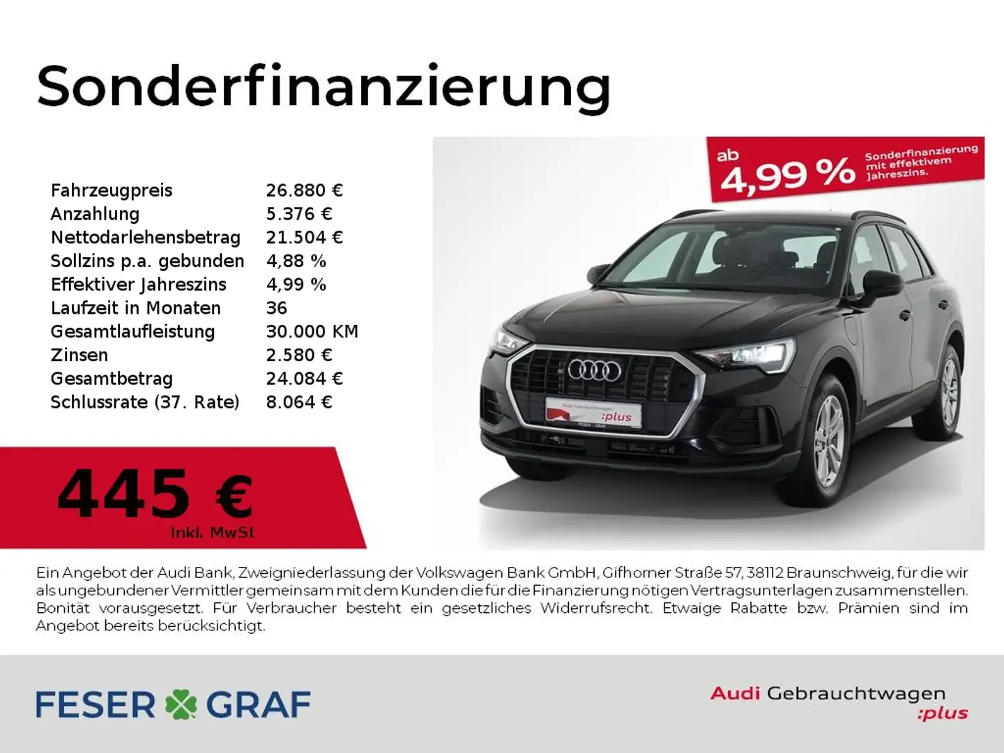 Audi Q3 45 TFSI e Sitzh./ Navi Plus/ virtual Cockpit Schwarz - 1