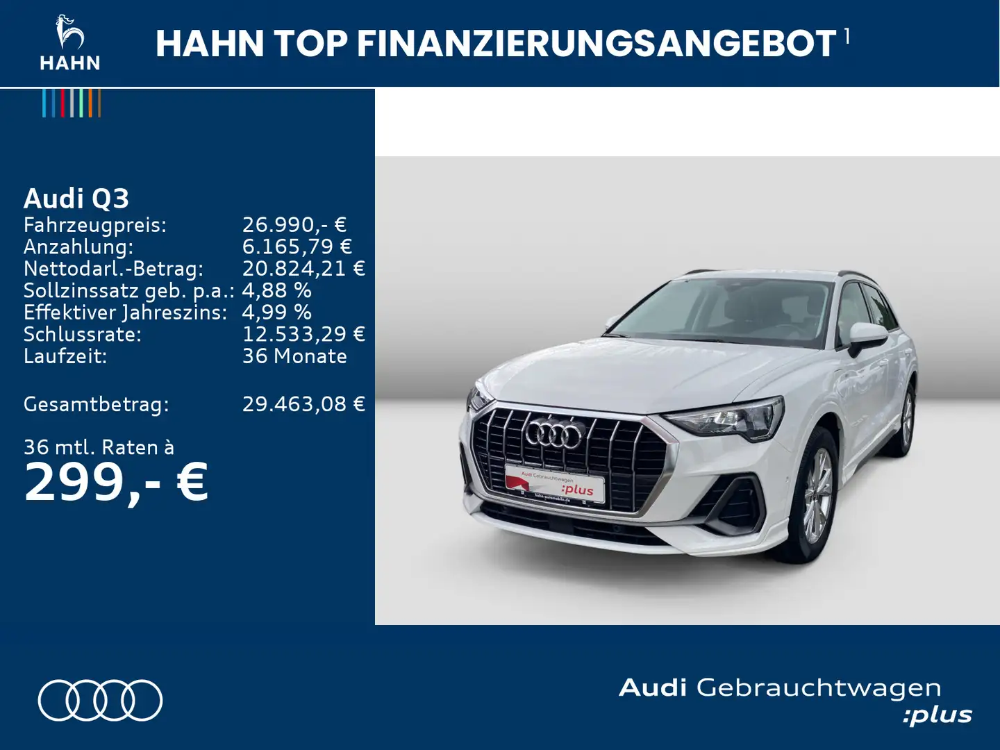 Audi Q3 45TFSIe S line S tronic Virtual CAM ACC Blanc - 2