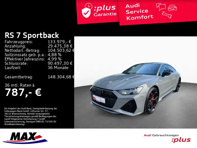 Audi RS7 RS7 Sportback PERFORMANCE 280 KM/H+B&O+HUD+STHZG