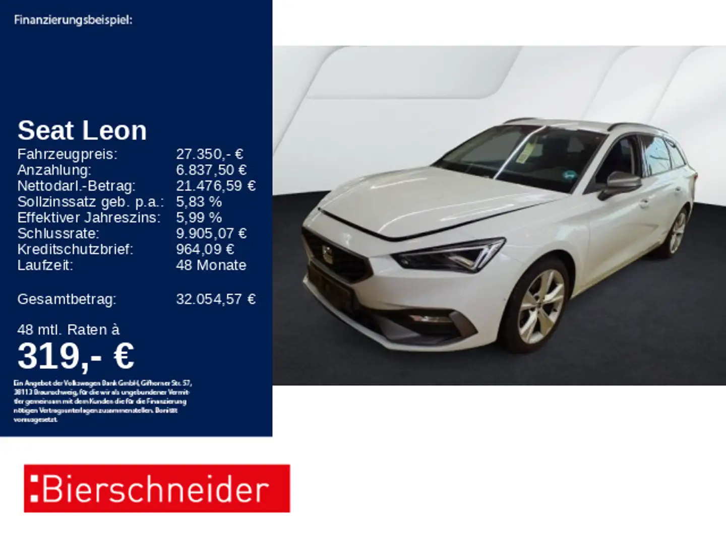 SEAT Leon SP 1.5 eTSI DSG FR MATRIX ACC NAVI CAM SHZ Weiß - 1