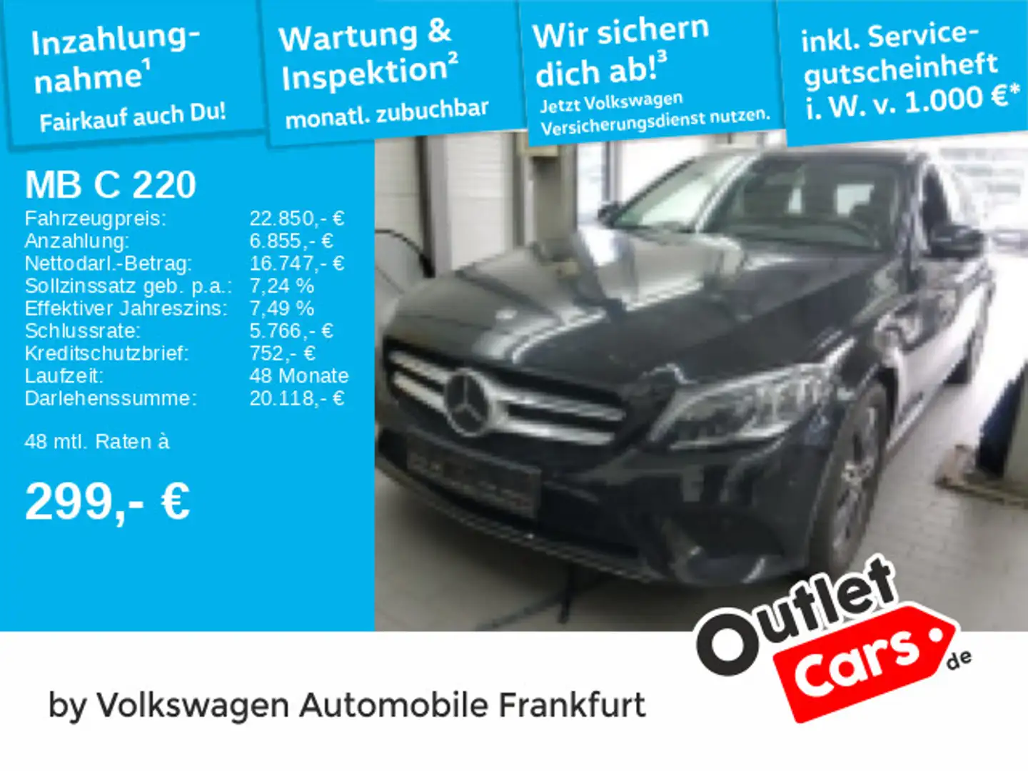 Mercedes-Benz C 220 d T Avantgarde Automatik Head-Up-Display Schwarz - 1