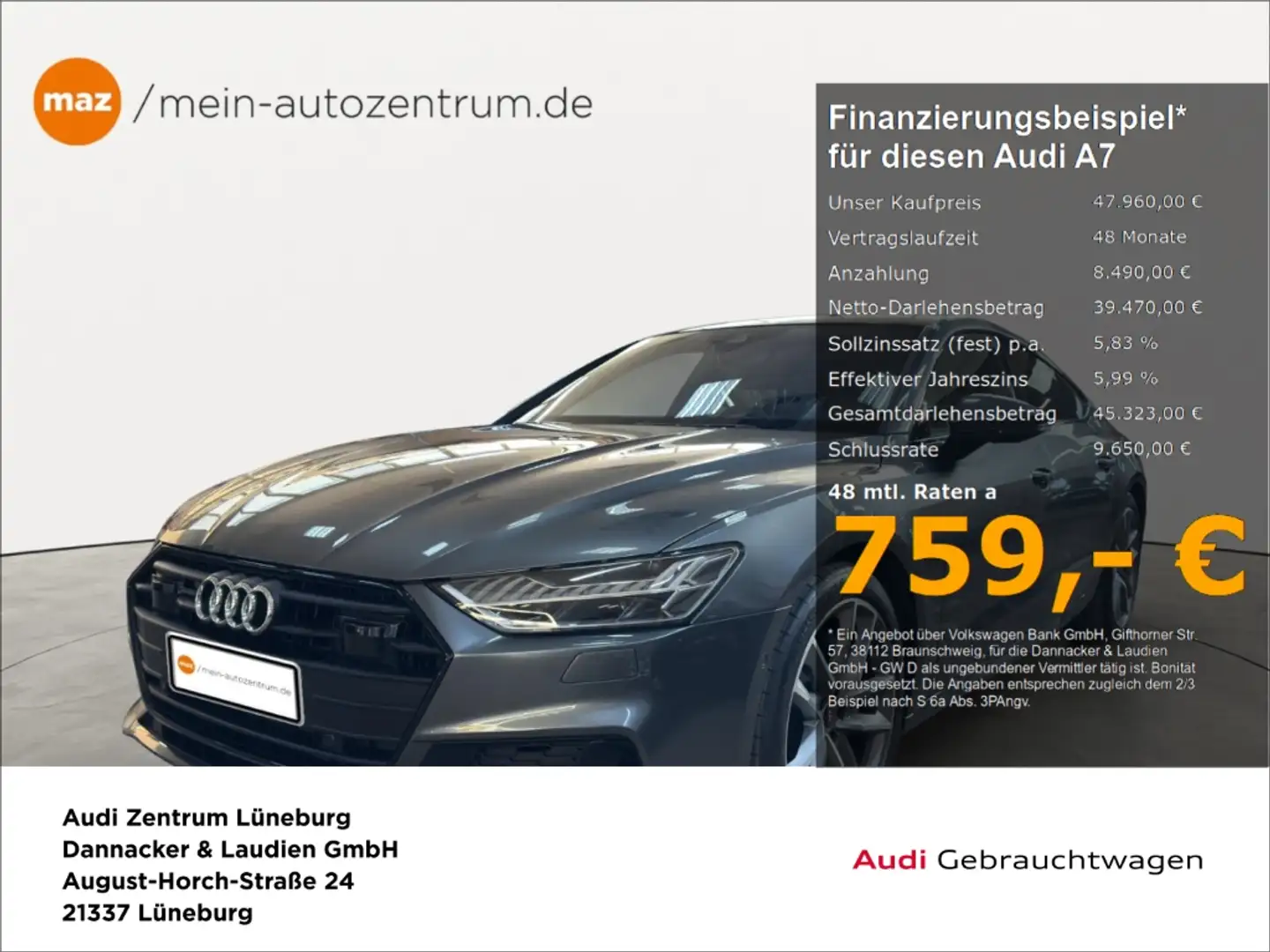 Audi A7 Sportback 50 2.0 TFSI e quattro Alu MatrixLED Pano Grau - 1
