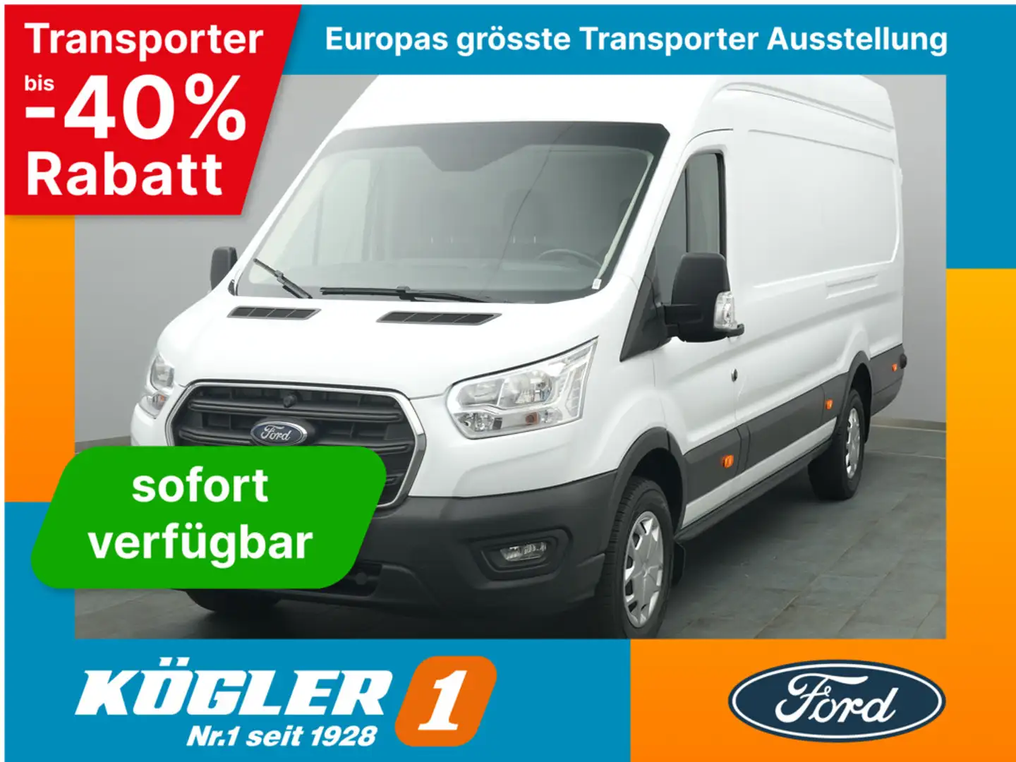 Ford Transit Kasten 350 L4H3 Trend 185PS /AHK Weiß - 1