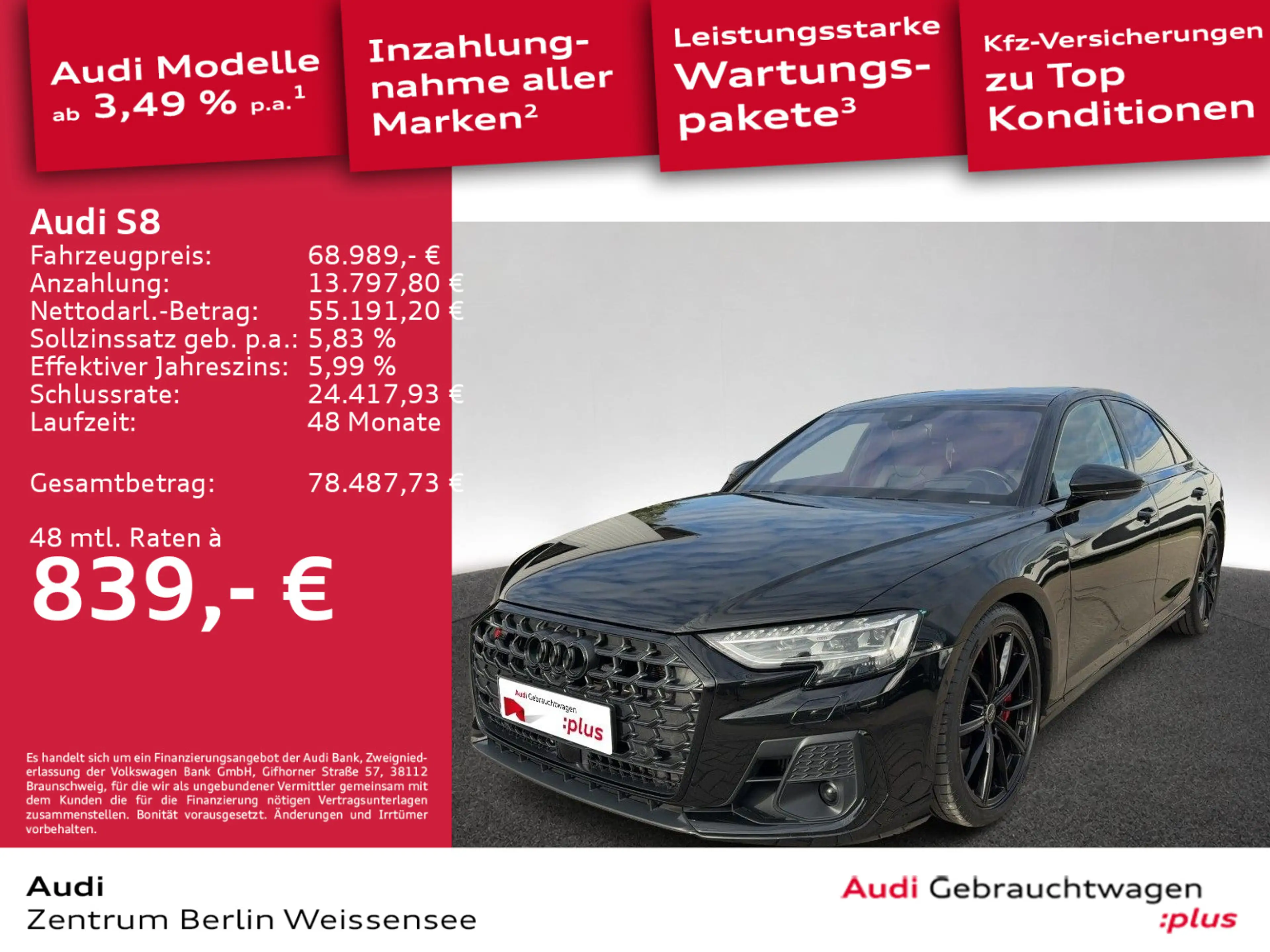 Audi S8 4.0 TFSI QUA*MATRIX*RSE*HUD*PANO*STANDHZ*360* — photo 2