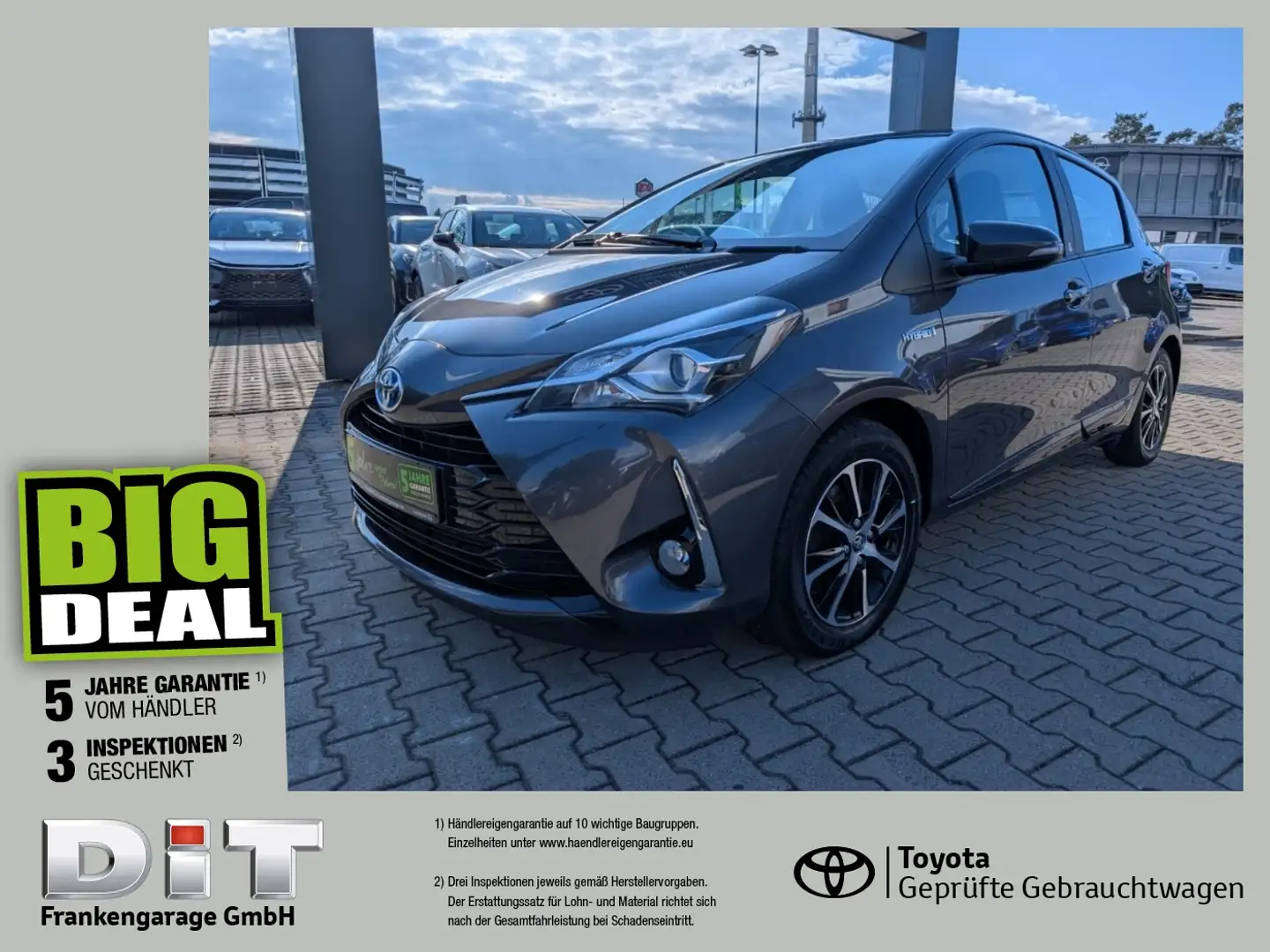 Toyota Yaris 1.5 Hybrid Team D SHZ, Kamera, BT, 8-fach Grijs - 1