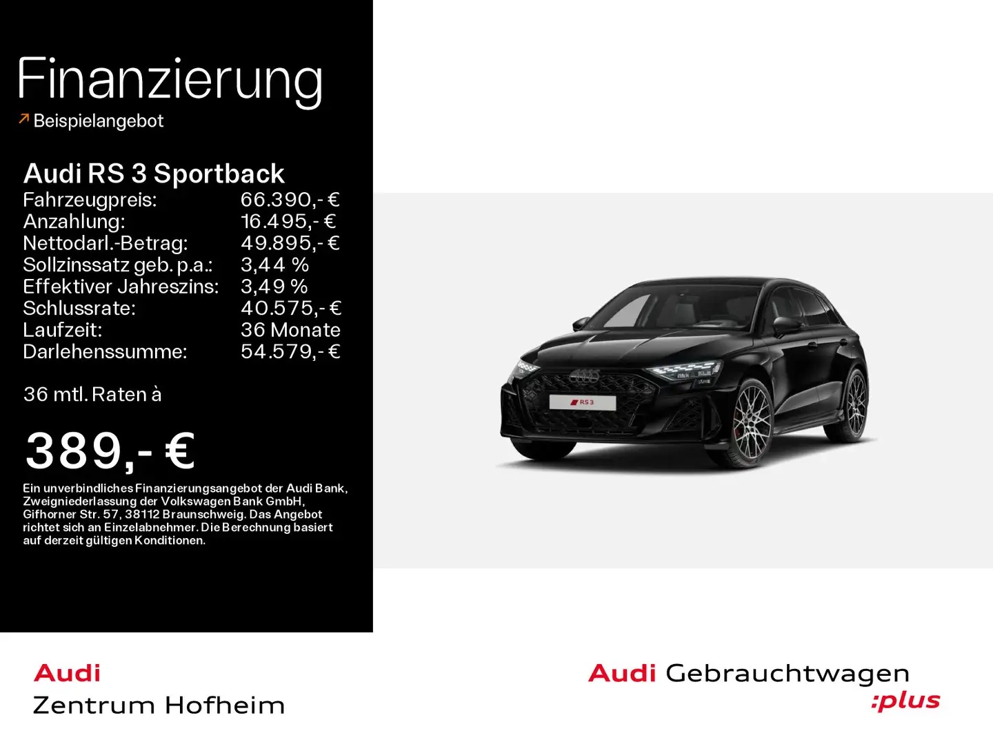 Audi RS3 *Sonos*HUD*280 km/h*Pano*Matrix*Vi Schwarz - 1