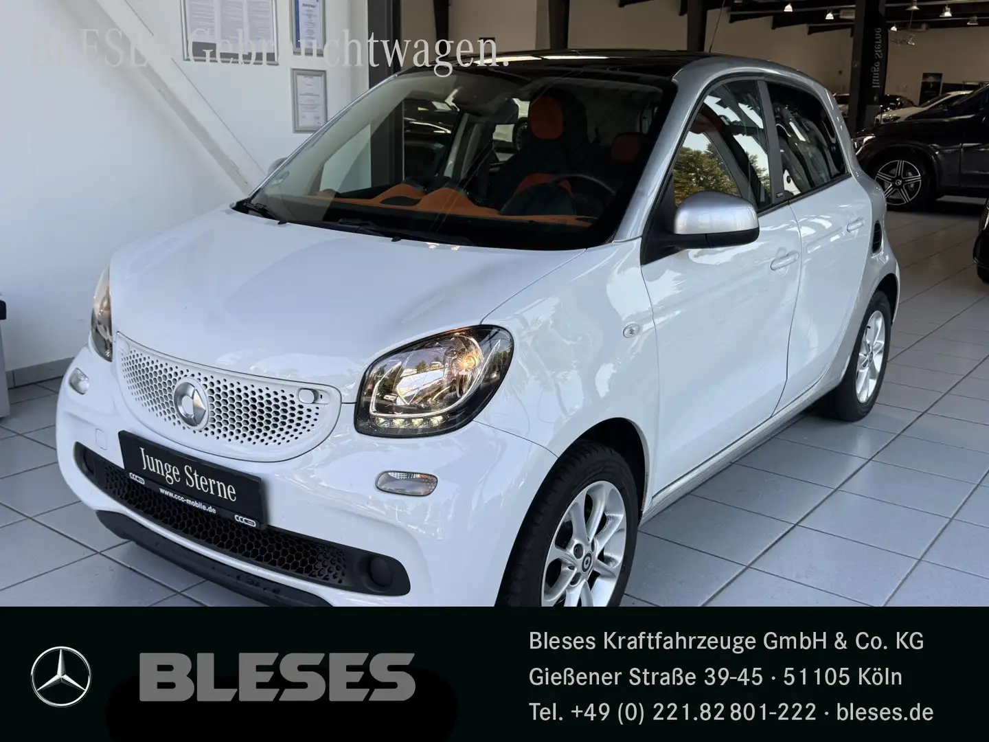 smart forFour 52 kW Passion+Cool & Audio+Pano-Dach+Komfort-P. BC Weiß - 1