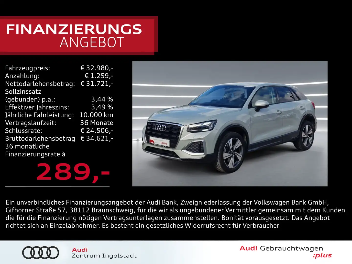 Audi Q2 35 TDI MATRIX NAVI+ AHK 18" ACC Advanced Silber - 1