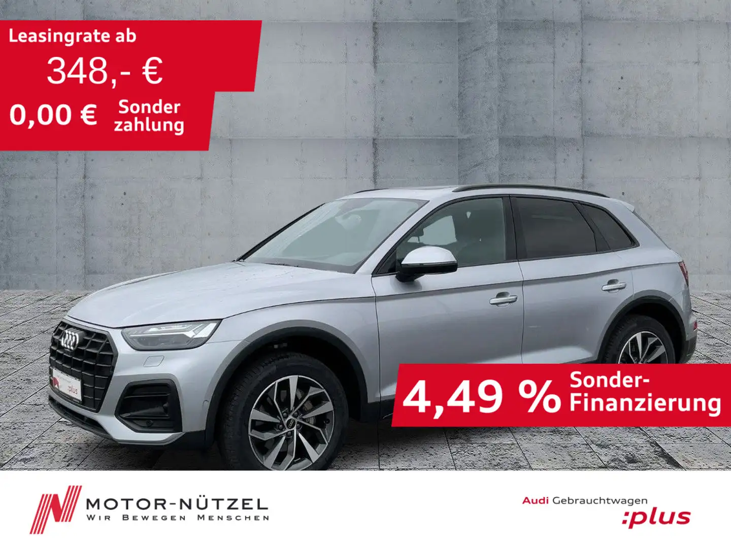 Audi Q5 45 TFSI QU ADVANCED MATRIX+NAV+RFK+ACC+AHK+19 Silber - 1