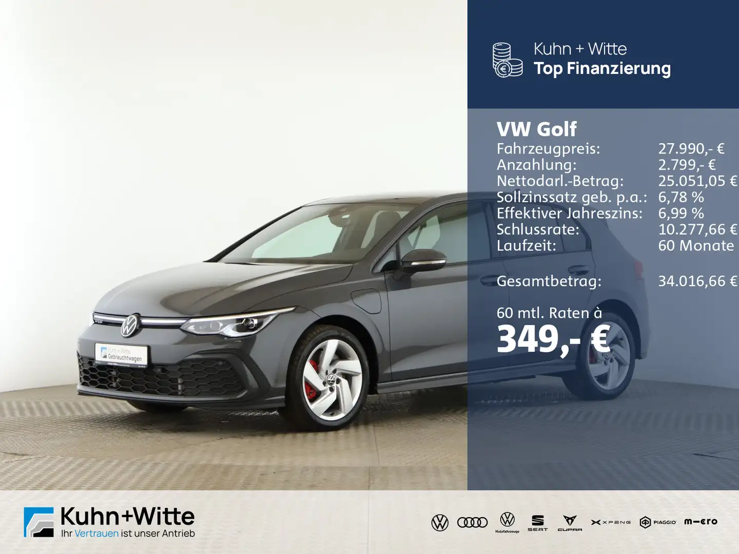 Volkswagen Golf GTE VIII 1.4 TSIe GTE *HYBRID*Pano*AHK*LED*Navi Grau - 1