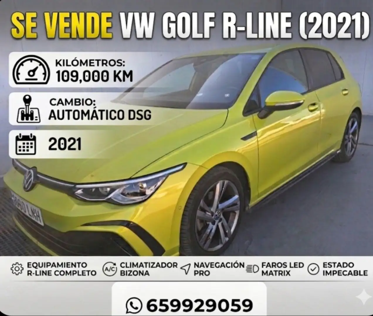 Volkswagen Golf 2.0TDI R-Line DSG 110kW Verde - 1