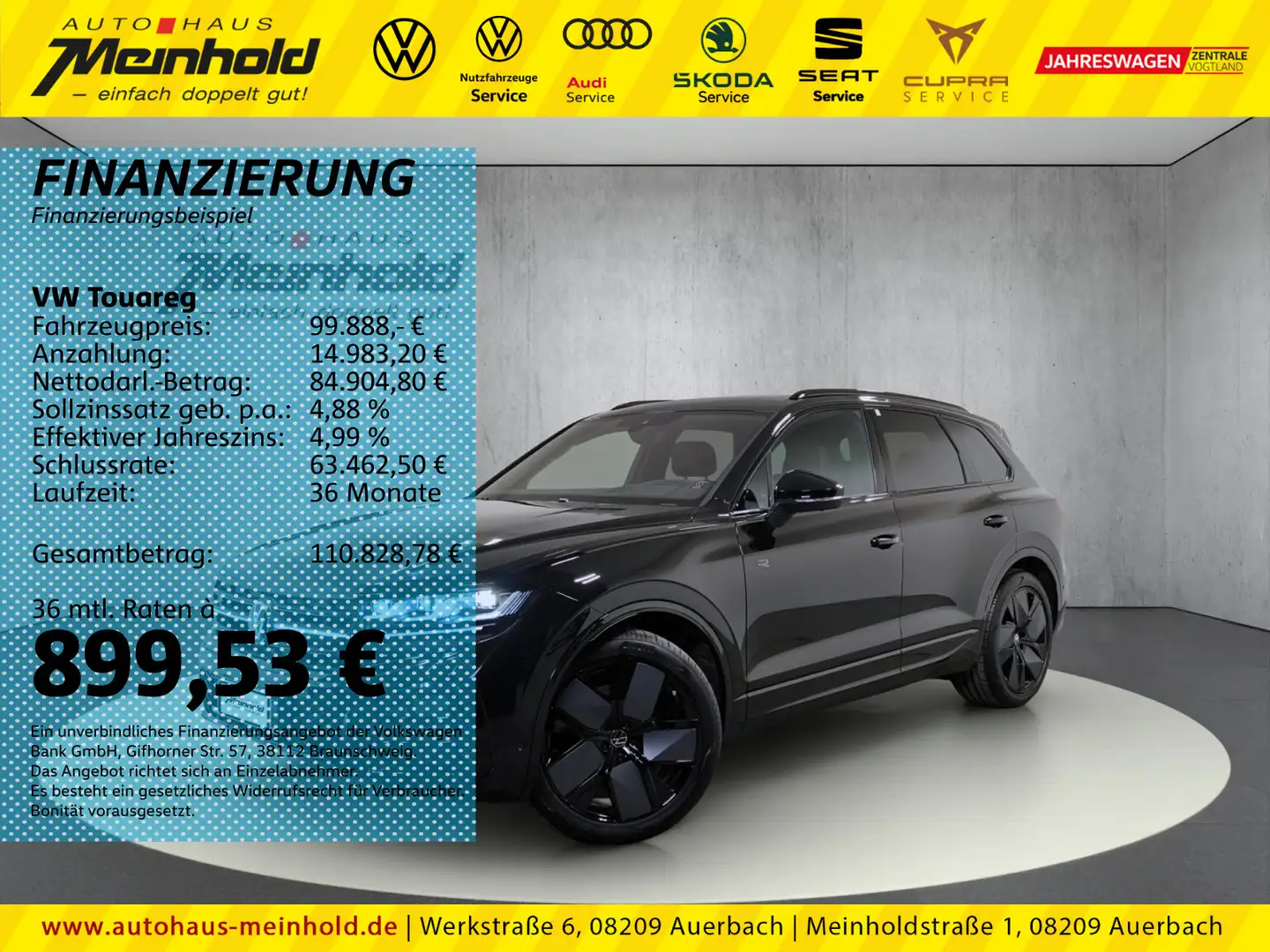 Volkswagen Touareg 3.0 TDI R-Line Black Style, Nachtsicht, Schwarz - 1