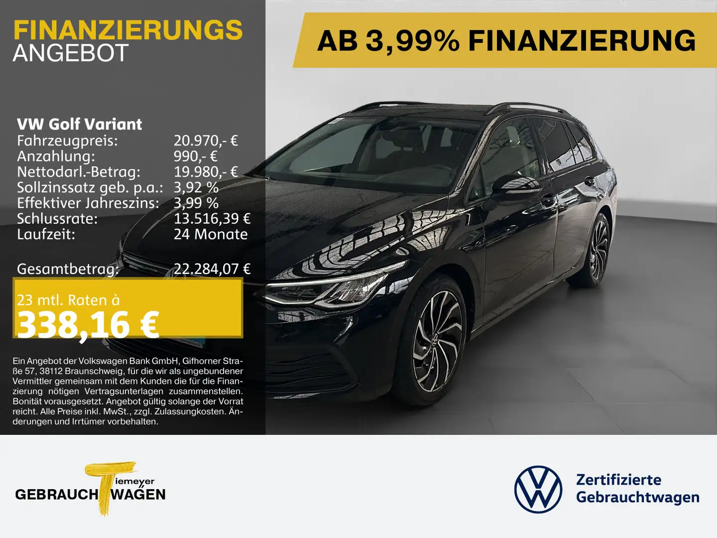 Volkswagen Golf Variant 1.5 eTSI DSG LIFE LED DAB+ LM17 Schwarz - 1