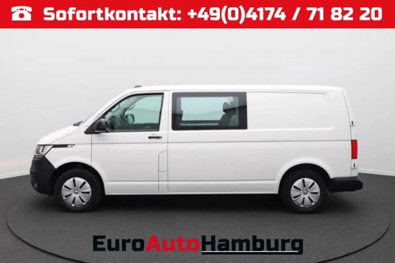 Volkswagen Transporter 6.1 DoKa L2 2.0 TDi 110PS 5-Sitzer AHK Klima PDC D Weiß - 1