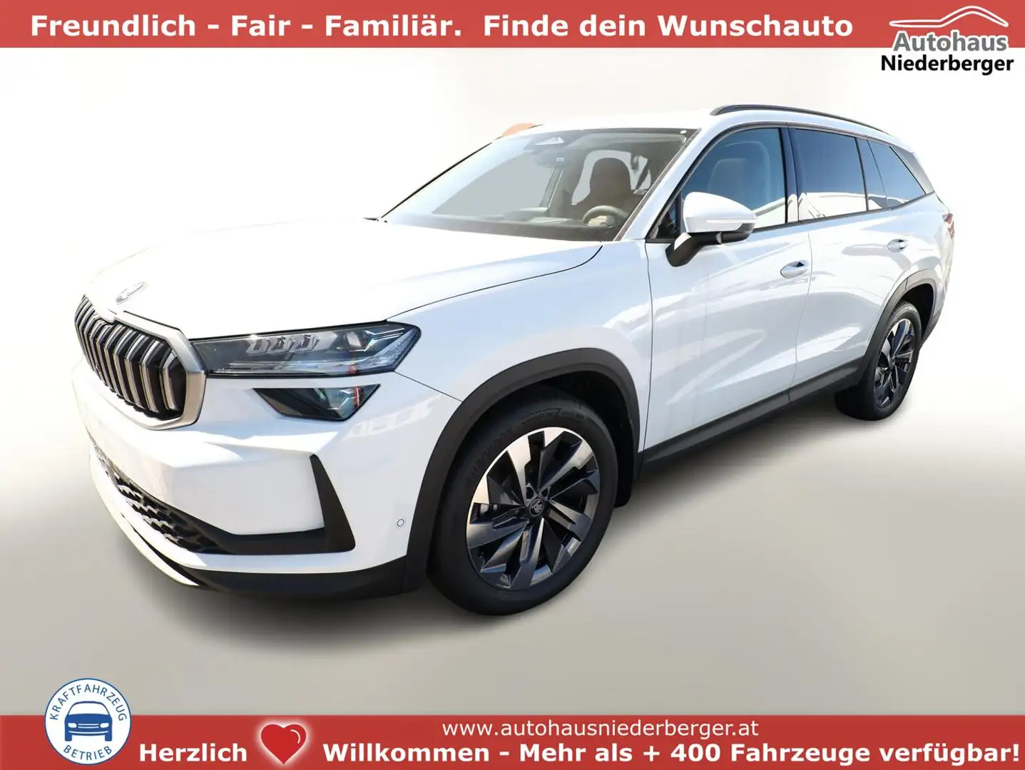 Skoda Kodiaq Selection Select Pano Leder AHK 7S HUD 360° Can... Weiß - 1