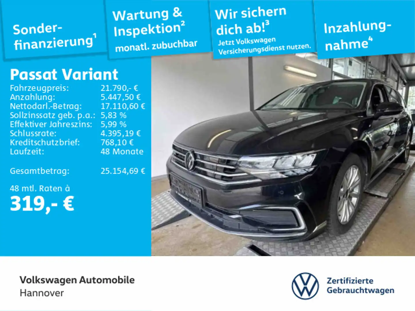 Volkswagen Passat Variant GTE 1.4 TSI DSG Navi LED Kamera P Schwarz - 1