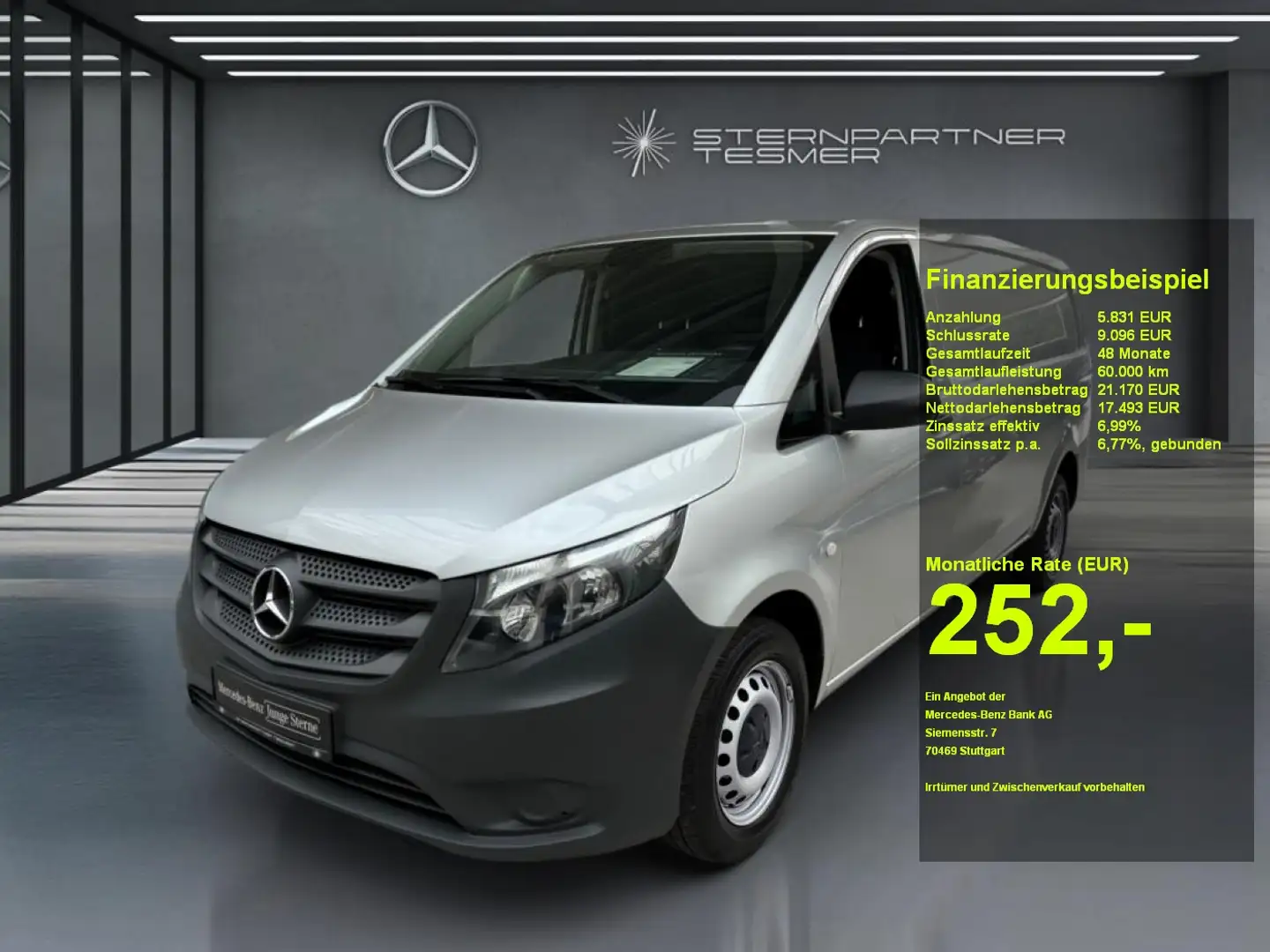 Mercedes-Benz Vito 114 CDI Kasten Extralang +KAMERA+AUT+DAB Argento - 1