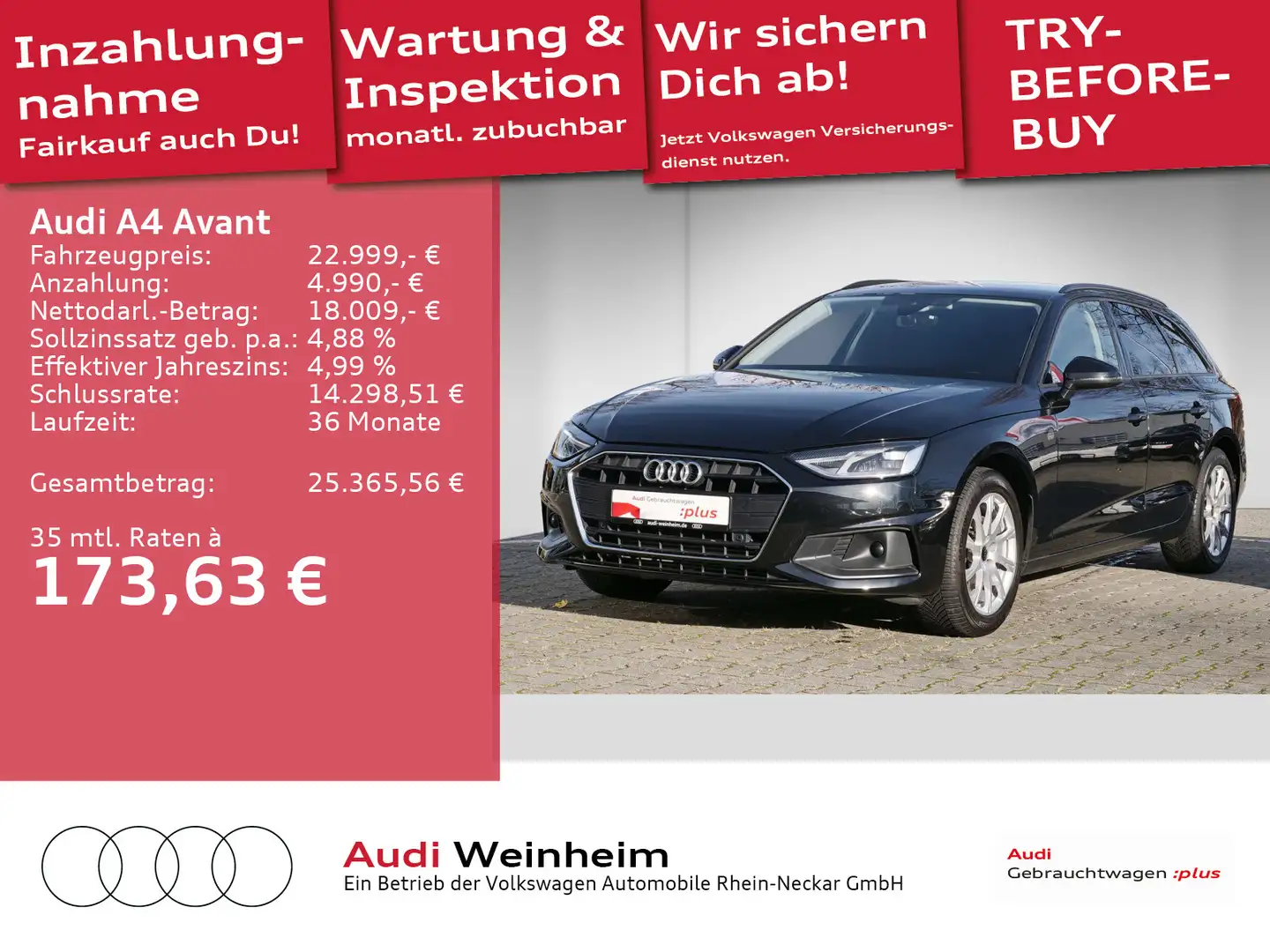 Audi A4 35 TFSI S-tronic LED Navi Einparkhilfe Schwarz - 1