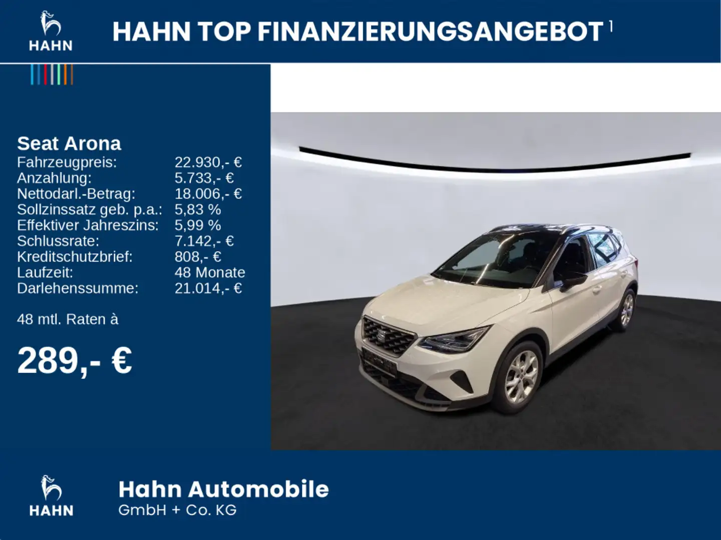 SEAT Arona 1.0TSI DSG FR ACC AHK-Vorb. Cam LED Navi Weiß - 2