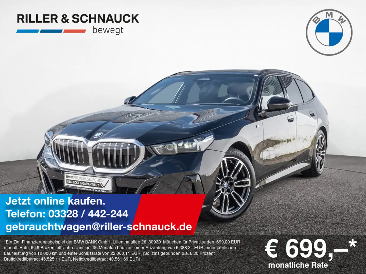 BMW 520 d Touring M-Sport PANO+AHK+STANDHZG+HK+ACC Schwarz - 1