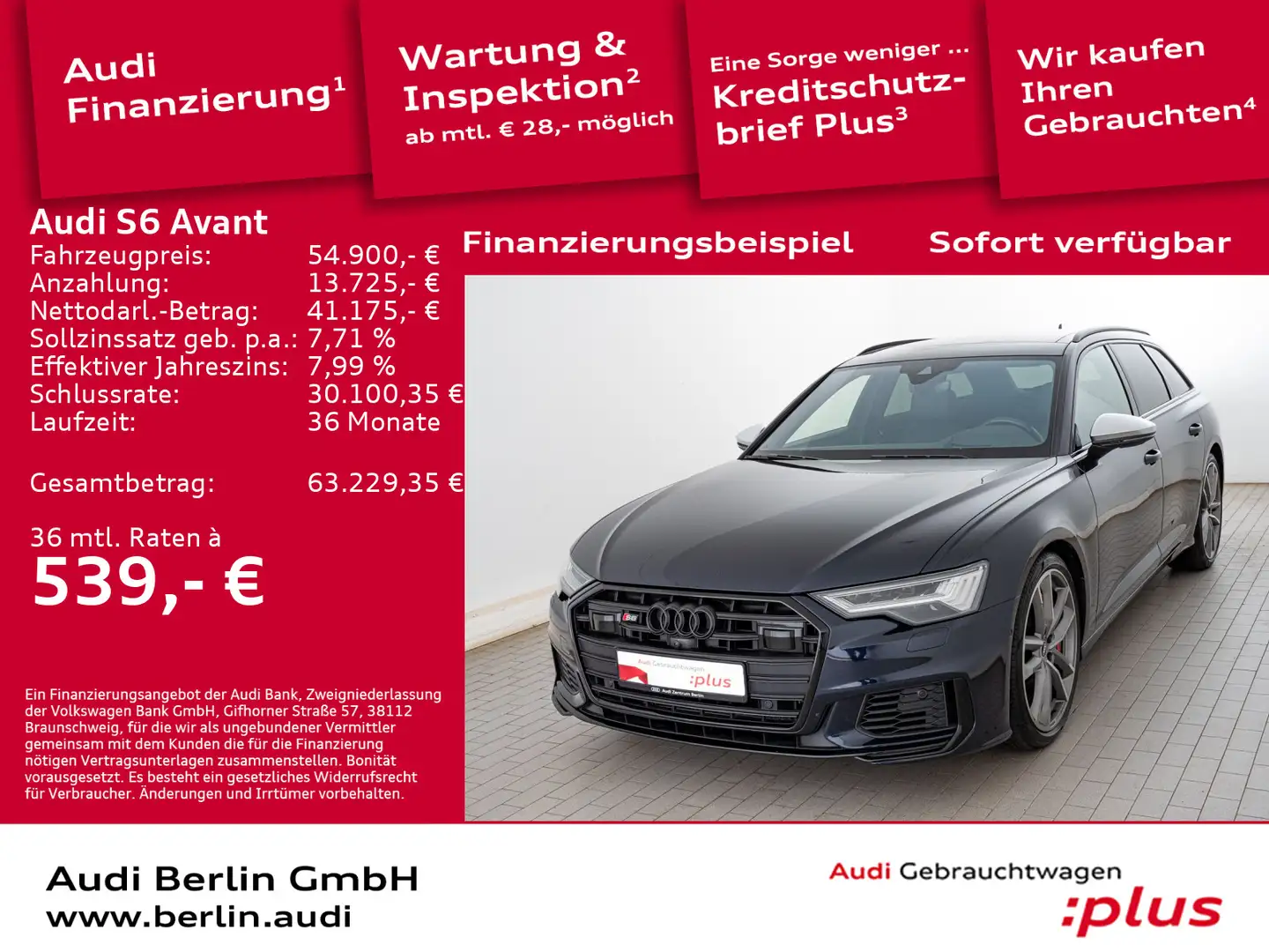 Audi S6 TDI qu.tiptr. AHK STDHZG 360°K MATRIX H Blau - 1