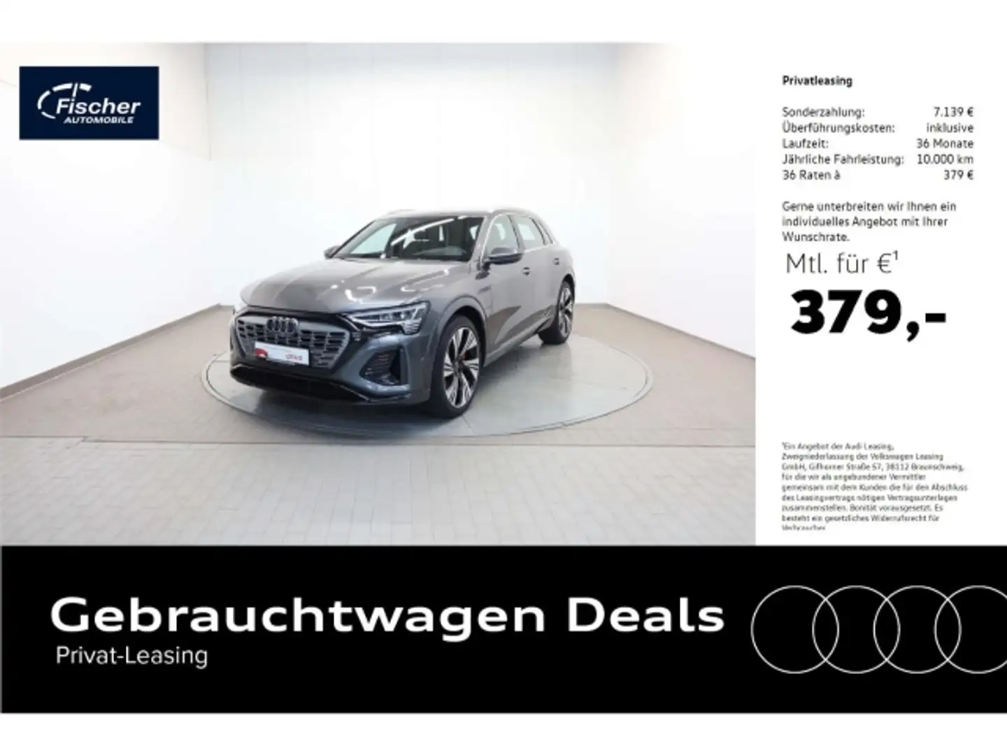 Audi Q8 e-tron 55 quattro S line Matrix/22''/360/HUD Grau - 1