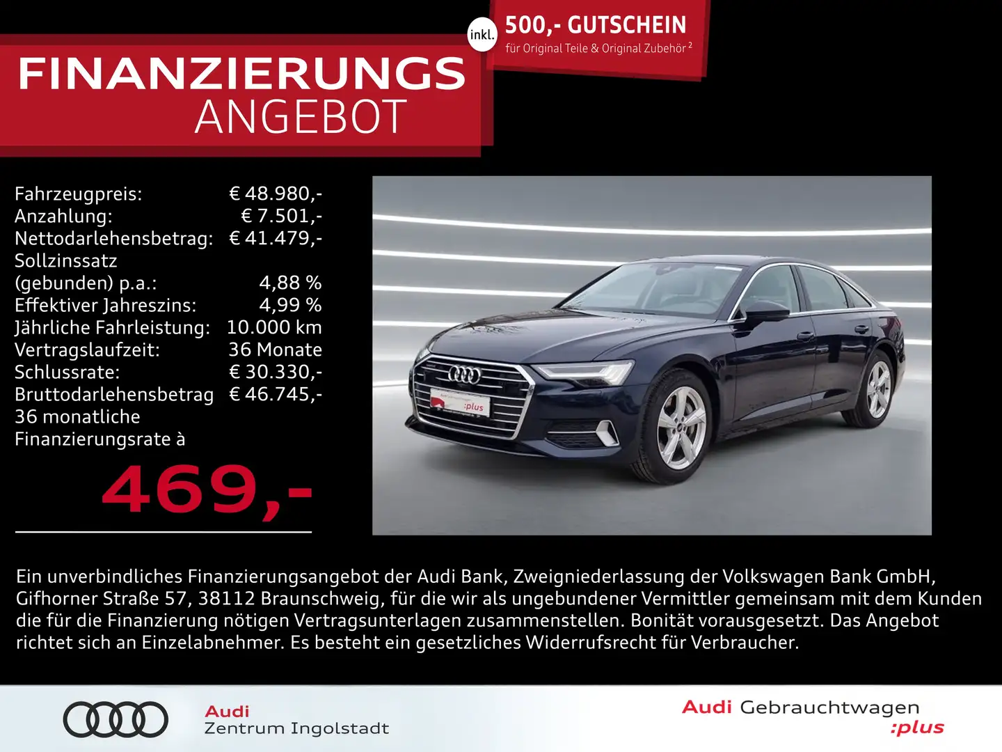 Audi A6 Limousine 50 TFSI e qu HD-MATRIX Leder Sport Blau - 1