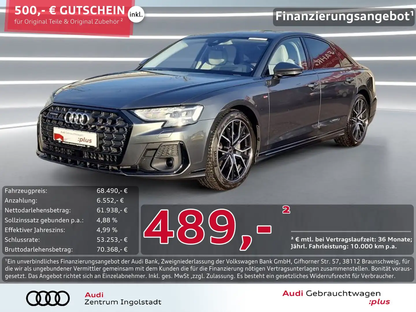 Audi A8 50 TDI qu 2x S line HD-MATRIX STHZG Raute 20" Grey - 1