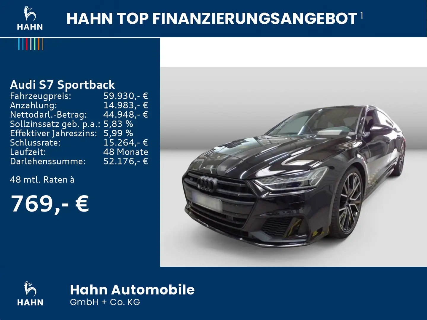 Audi S7 3.0TDI qu. S-trc Pano Cam Climatr Negro - 2