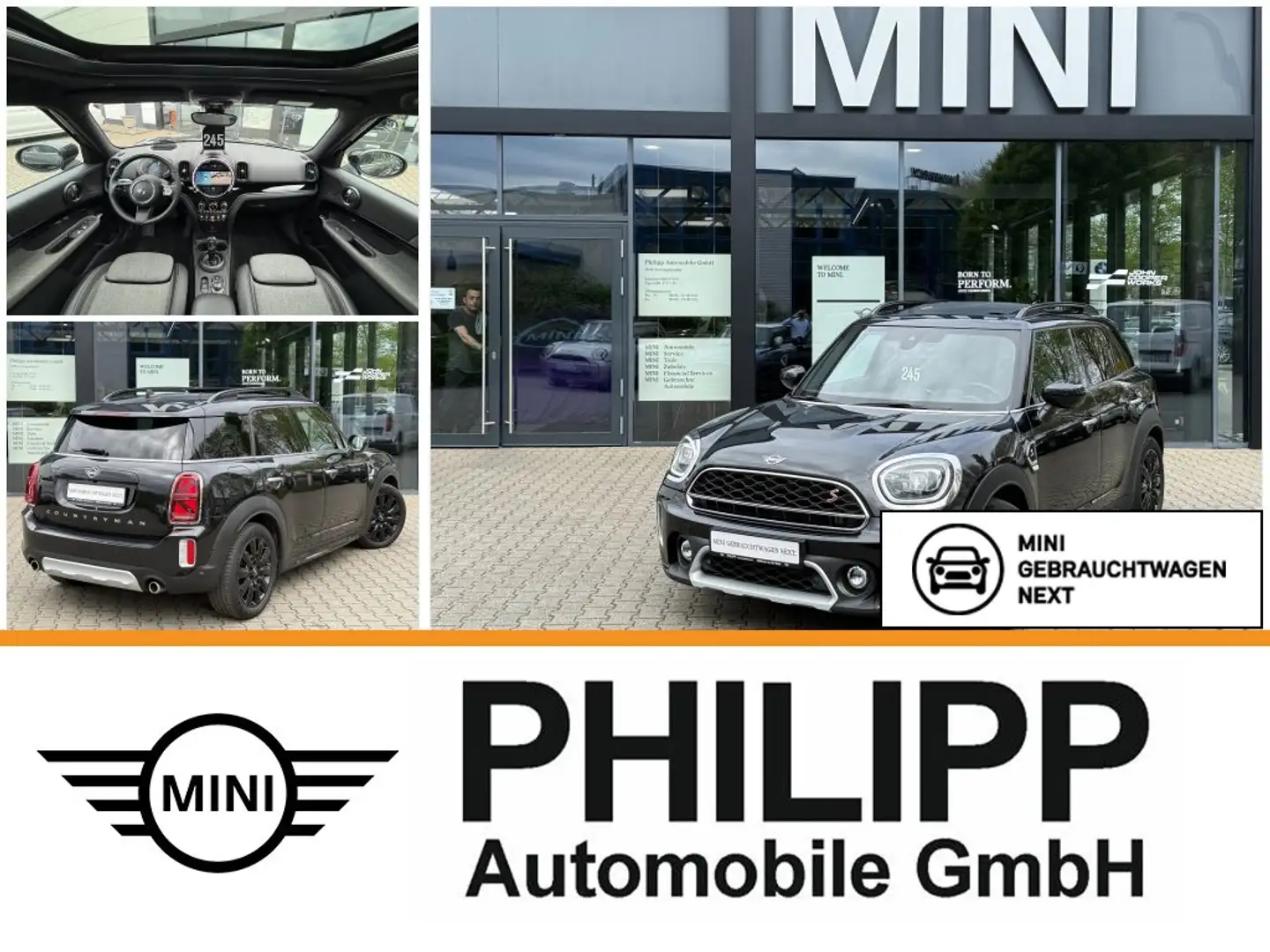 MINI Cooper SD Countryman Cooper SD ALL4 PANO ACC AHK Kamera AD-LED HuD DA Negro - 1
