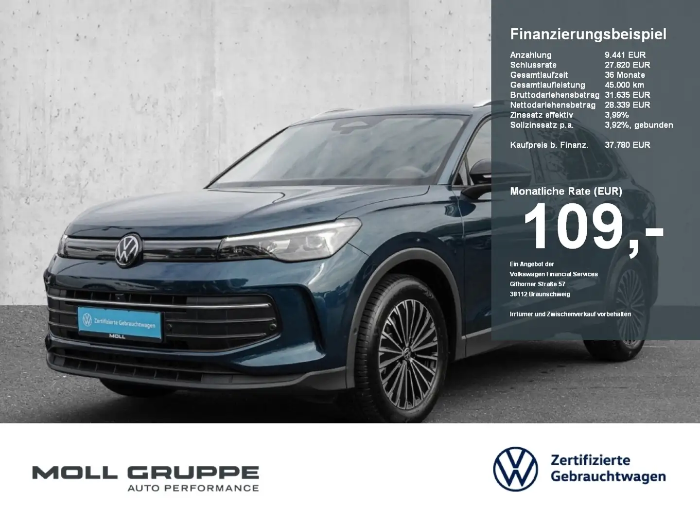 Volkswagen Tiguan 2.0 TDI DSG Life Goal 360 ACC AHK AUT FLA Blau - 1