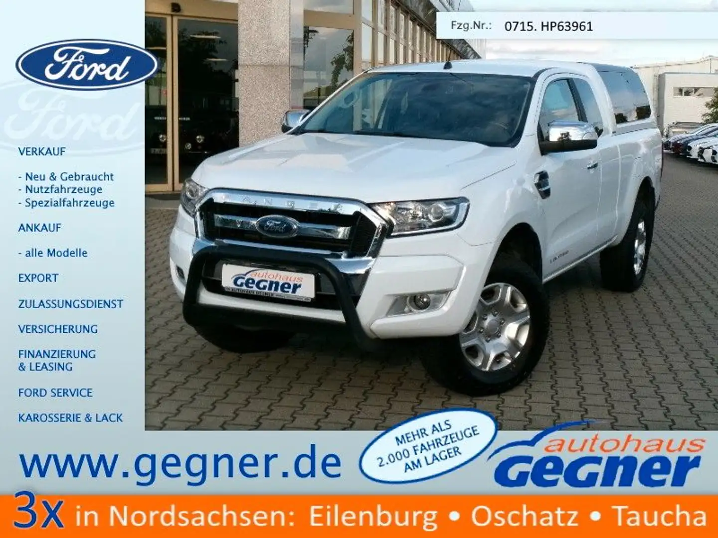 Ford Ranger Extra 160PS Autm. Limited 4x4 Hardtop Weiß - 1