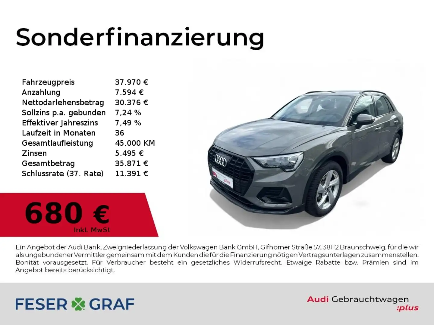 Audi Q3 advanced 35 TFSI S-tronic NAVI+/Kamera/PDC+/SHZ Grau - 1