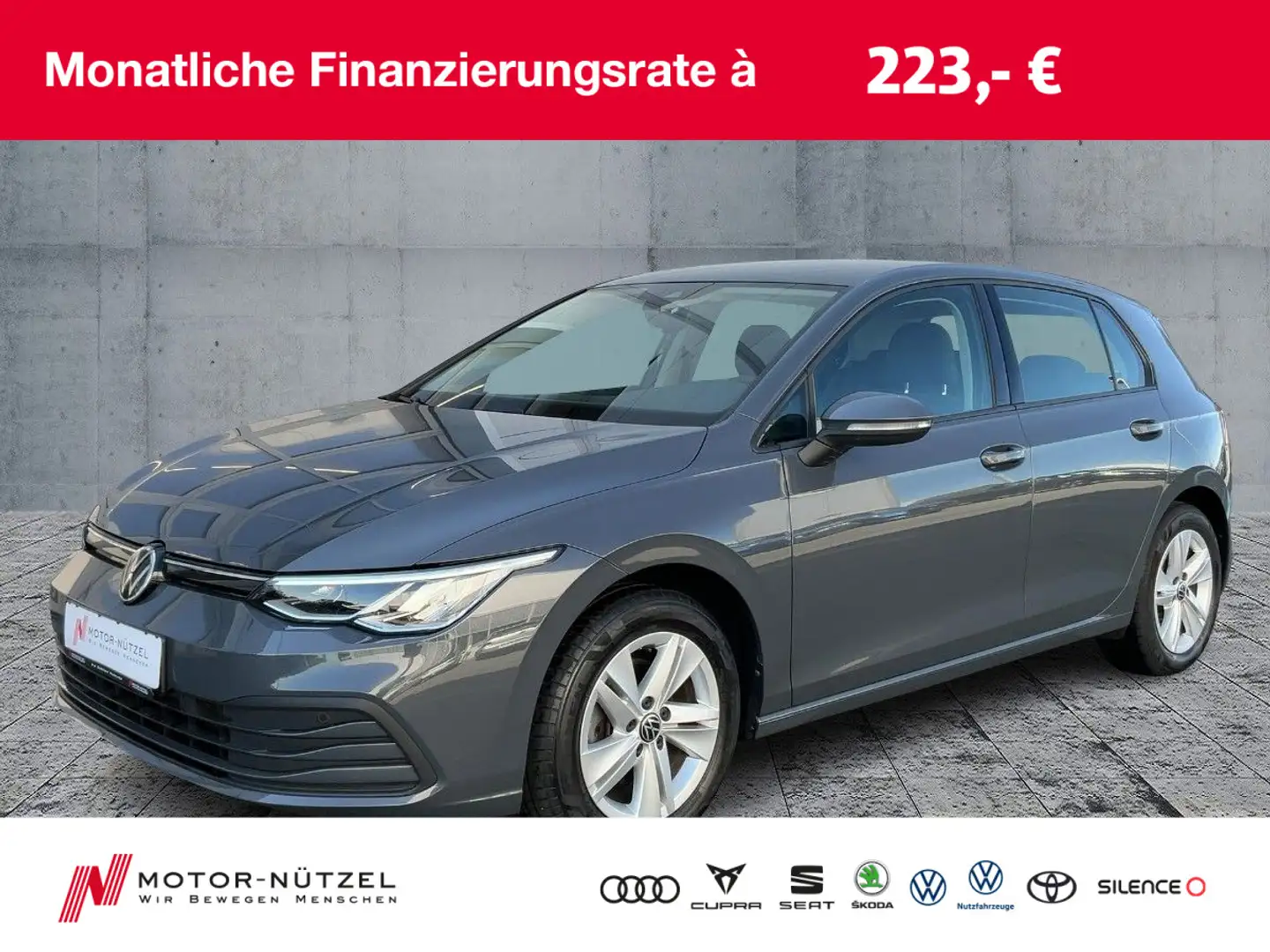 Volkswagen Golf VIII 1.0 TSI LIFE LED+ACC+APP+SHZ+2xPDC+16" Gris - 1
