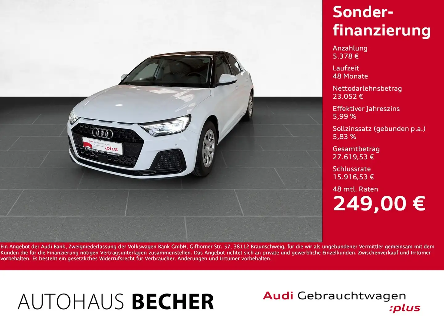 Audi A1 Sprtb. advanced 30 TFSI S tronic /Navi/Sitzhz Weiß - 1