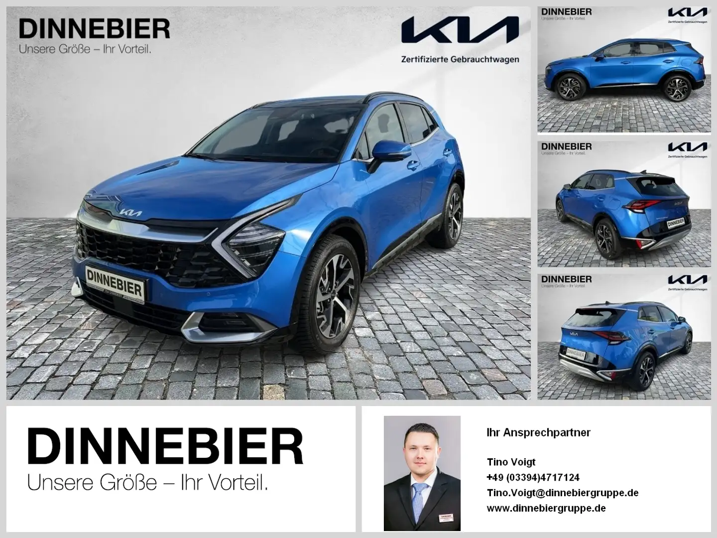 Kia Sportage Spirit 1.6T LED+360°+Glasdach+Navi Blau - 1