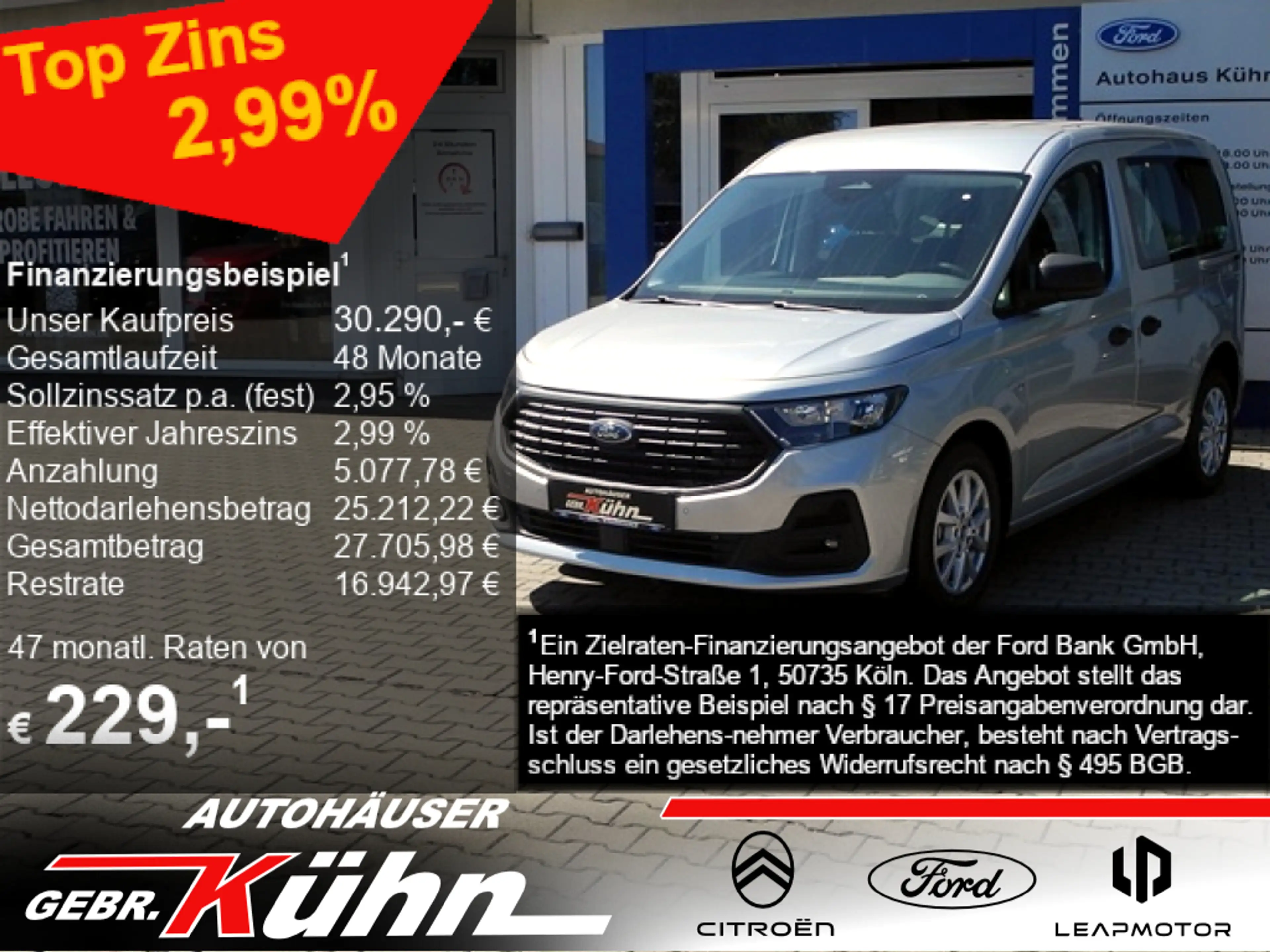 Ford Tourneo Connect 1.5 TREND - Stand-/Sitzh., Kamera, Tennetz, Navi