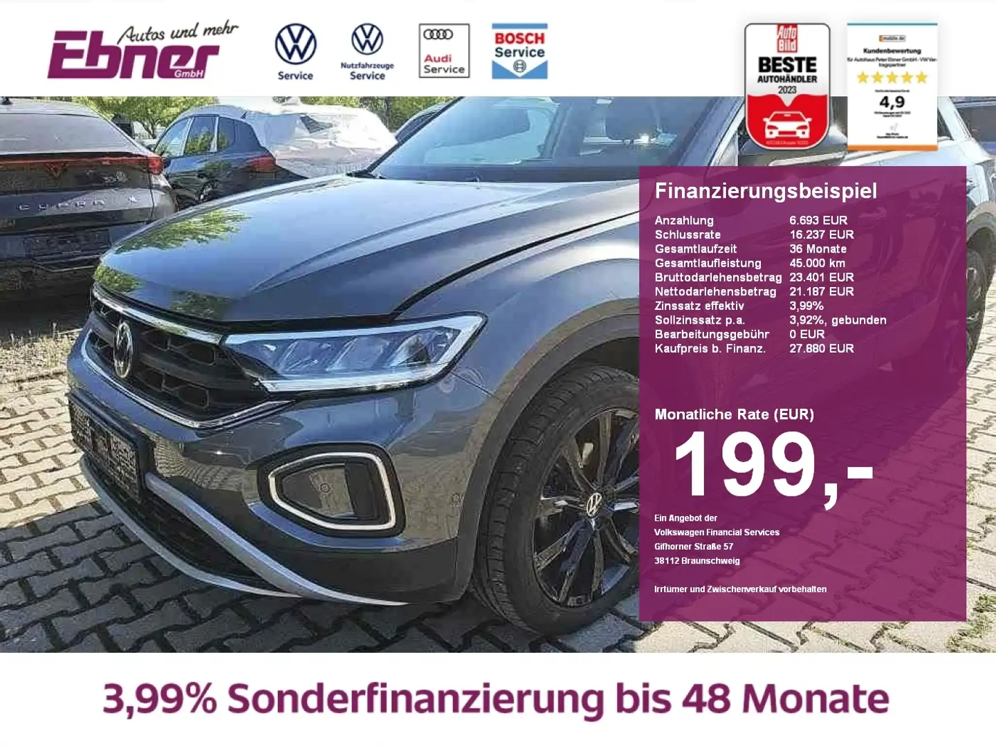 Volkswagen T-Roc LIFE 1.5TSI DSG 18 ALU+KEYLESS+KAMERA+NAVI+APP+LED Grau - 1